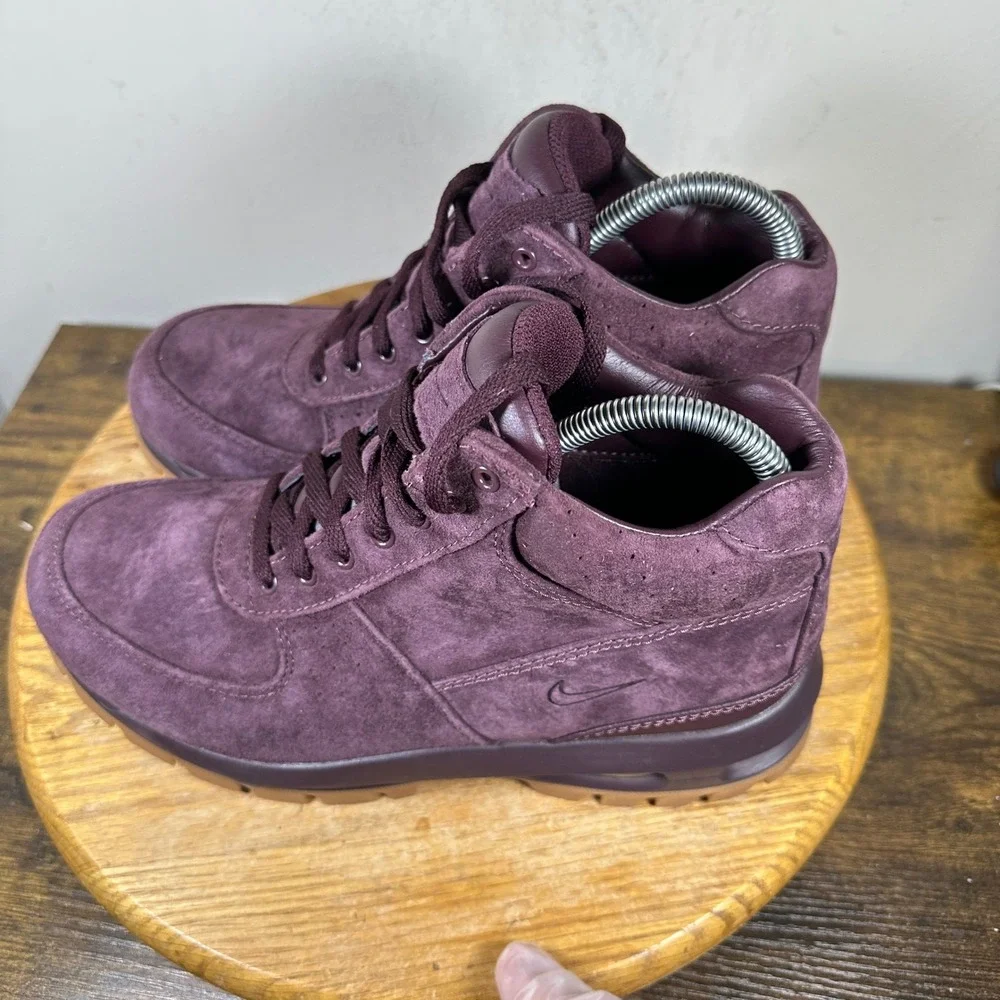 Nike Air Max Goadome Suede ACG Burgundy Suede Gum Sole Boots 865031-602 Mens 8